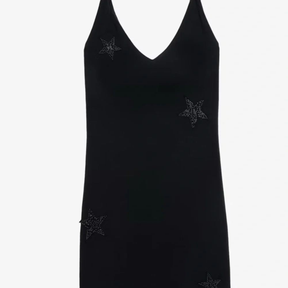 Zadig & Voltaire Black Star-Embellished V-Neck Mini Dress - Picture 1 of 5